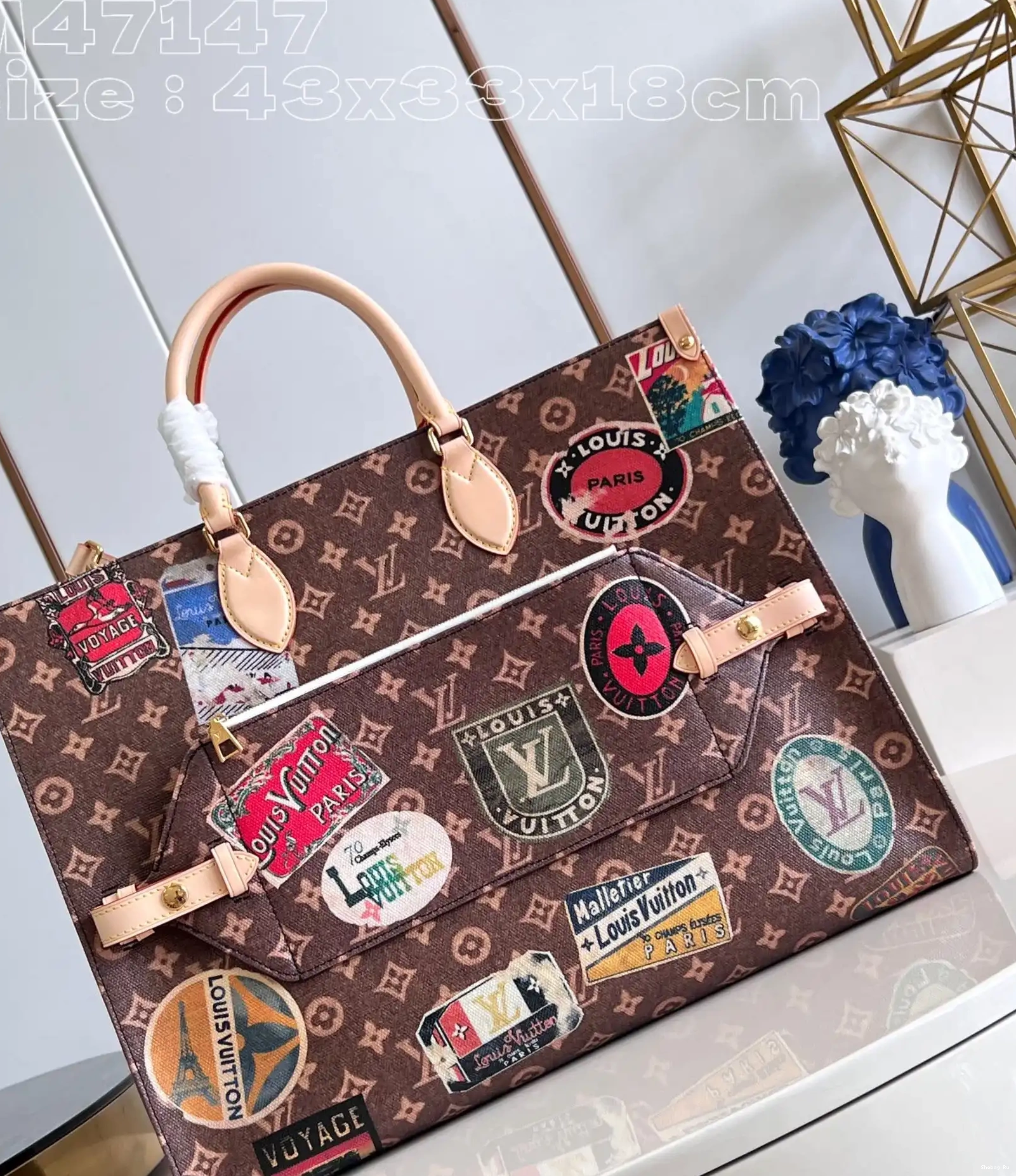 Voyage BAG-43*33*18.5cm VUITTON TOTE ONTHEGO LOUIS 0514